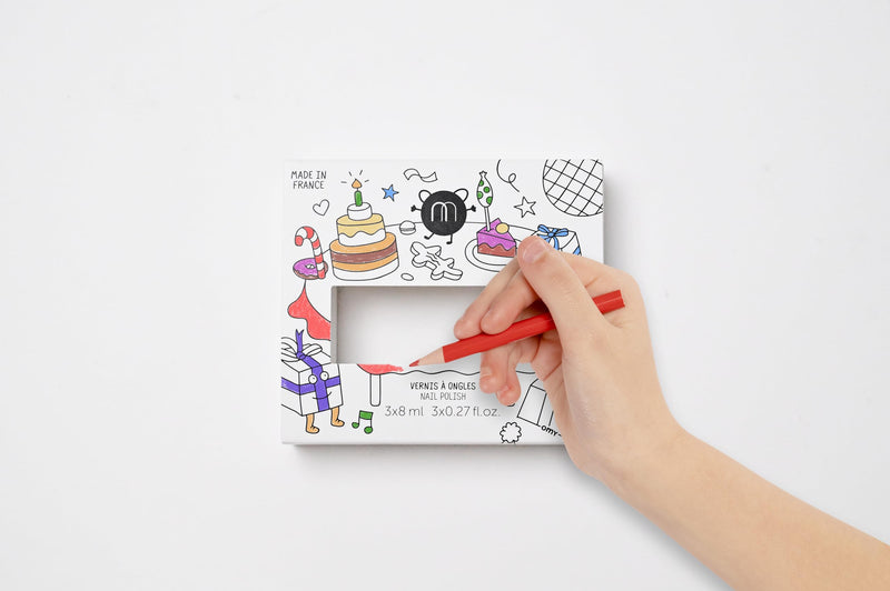 Nailmatic - Set of 5 Water Based Nail - polishes - Party: Sheepy + Polly + Cookie + Kitty + Piglou