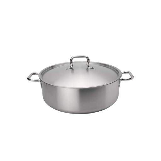 Browne - Elements Brazier with Cover - 15QT / 14.2 L - 14.2x5.7" / 36.1x14.5 cm - Stainless Steel - NSF