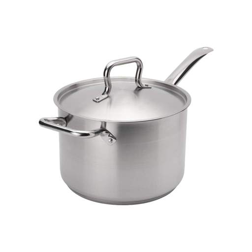 Browne - ELEMENTS Sauce Pan, w/Cover, 2qt/1.89L, 6.3x3.9".16x10cm, SS, NSF