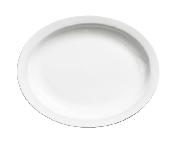Browne - Palm Oval Platter - D - 11.5" / 29.2 cm - Porcelain - White