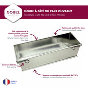 Gobel - Folding Loaf Pan 27x10x7.5cm/11x4x3" Tin