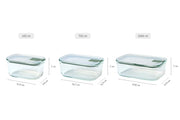 MEPAL - EASYCLIP Rect Glass Box 3/ST Large (2x1000ml/33oz, 2250ml/76oz) N-Sage
