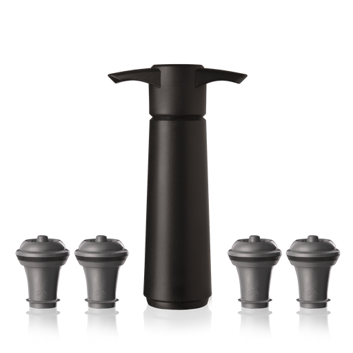 VACUVIN - Wine Saver Set 5/ST Black 1 Pump, 4 Stoppers