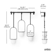 UMBRA - Triflora Hanging Planters, Set of 3 _ White-Black