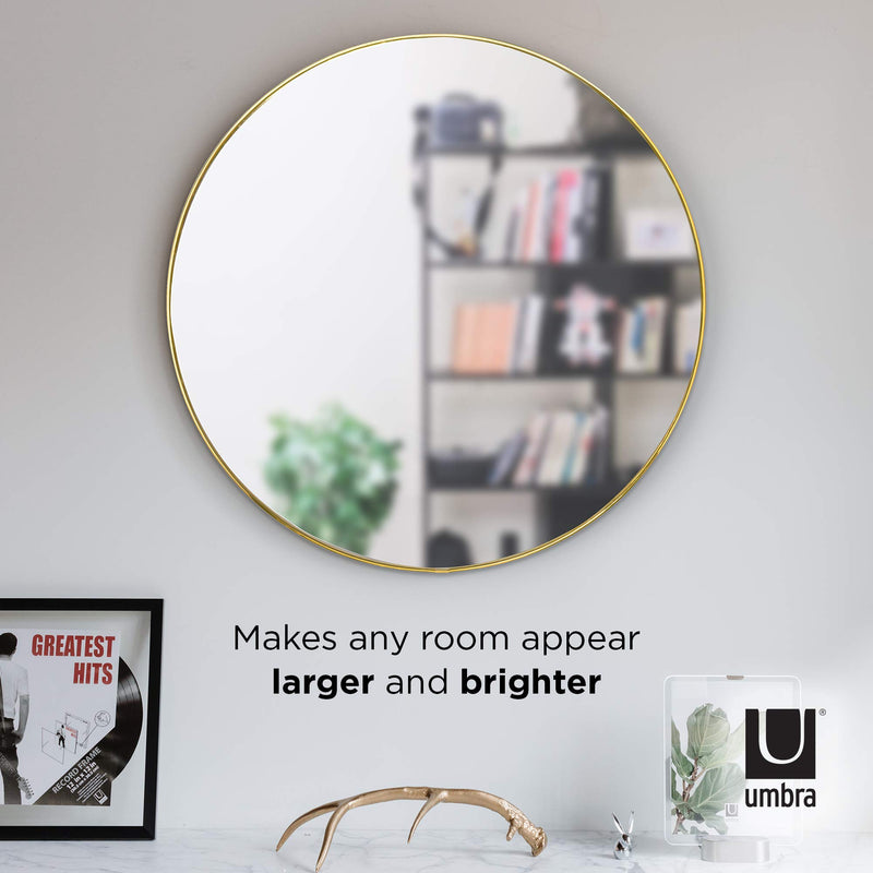 UMBRA - Hubba Wall Mirror _ Brass / 34" (86 cm)