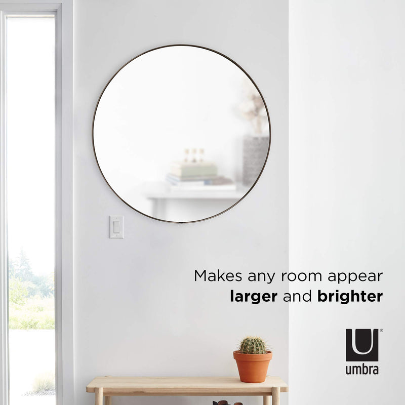 UMBRA - Hubba Wall Mirror _ Metallic-Titanium / 34" (86 cm)