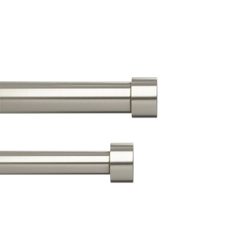 UMBRA - Cappa Double Curtain Rod _ 66-120" (168-305 cm) / Nickel / 1" (2.5 cm)