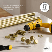 UMBRA - Cappa Double Curtain Rod _ 36-66" (91-168 cm) / Brass / 1" (2.5 cm)