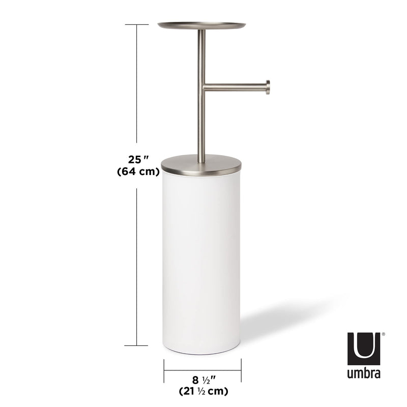 UMBRA - Portaloo Toilet Paper Stand _ White-Nickel