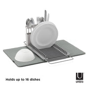 UMBRA - UDry Over the Sink Dish Rack with Mat _ Charcoal
