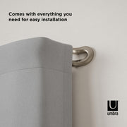 UMBRA - Midnight Blackout Double Curtain Rod _ Eco-Friendly Nickel / 42-120" (107-305 cm) / 3/4" (1.9 cm)