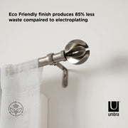 UMBRA - Blossom Curtain Rod _ Eco-Friendly Nickel / 42-120" (107-305 cm) / 1" (2.5 cm)