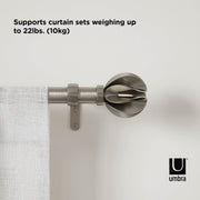 UMBRA - Blossom Curtain Rod _ Eco-Friendly Nickel / 42-120" (107-305 cm) / 1" (2.5 cm)