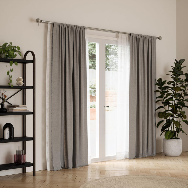 UMBRA - Bolas Double Curtain Rod _ Eco-Friendly Nickel / 36-72" (91-183 cm) / 1" (2.5 cm)
