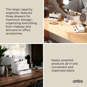 UMBRA - Glam Cosmetic Organizer Large _ White-Grey