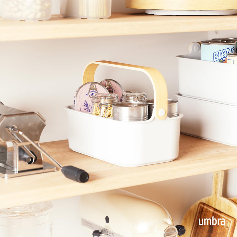UMBRA - Bellwood Storage Bin _ White-Natural / Medium