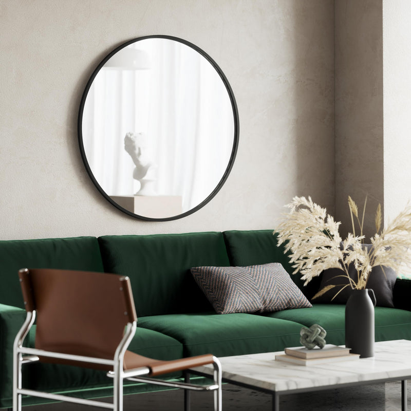 UMBRA - Hub Wall Mirror _ Black / 37" (94 cm)