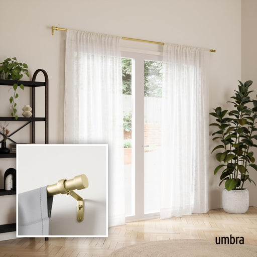 UMBRA - Cappa Curtain Rod _ 120-180" (305-457 cm) / Gold / 1" (2.5 cm)