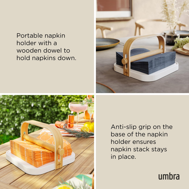 UMBRA - Bellwood Napkin Holder _ White-Natural
