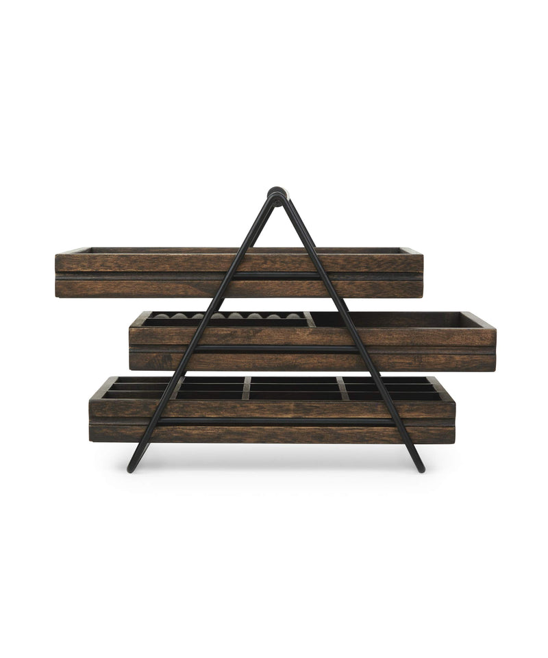 UMBRA - Terrace 3-Tier Jewelry Tray _ Black-Walnut