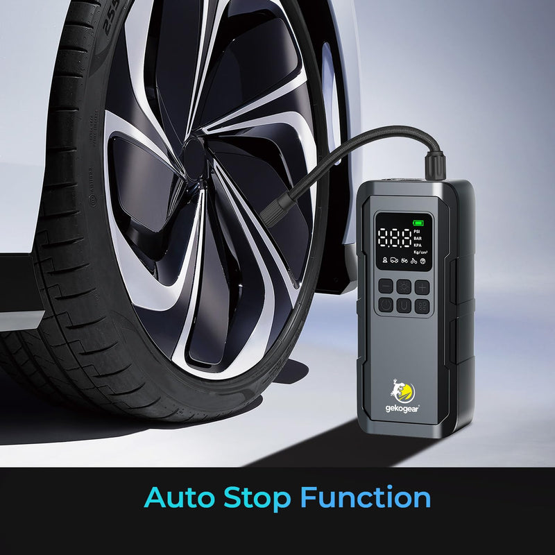 myGEKOgear - AirFlux 100 Portable Tire Pump with Battery � Black