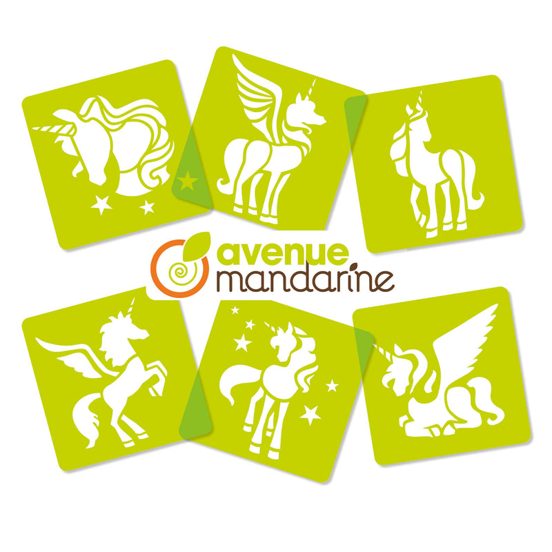 Clairefontaine - 6 Unicorn Stencils 6X6