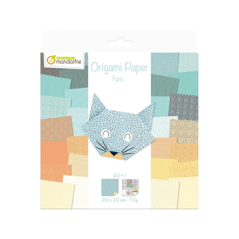 Clairefontaine - Origami Kit Furs  60 Sheets 20X20