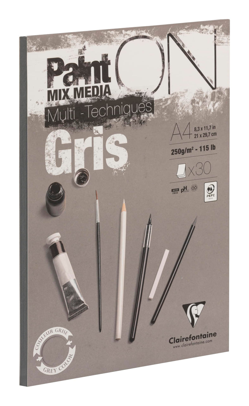 Clairefontaine - Painting on Gray A4 250g  30S 21x29.7cm