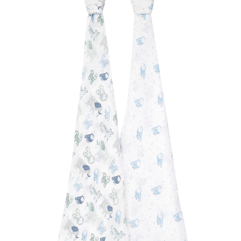 aden + anais - Swaddles | Time To Dream 2-Pack - Boy