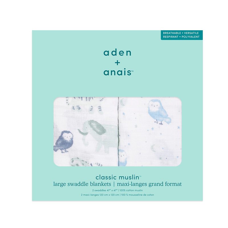aden + anais - Swaddles | Time To Dream 2-Pack - Boy
