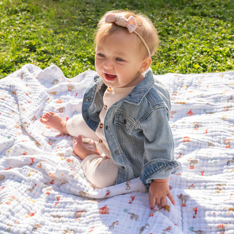 aden + anais - Muslin Blanket | Elephant Circus - Neutral