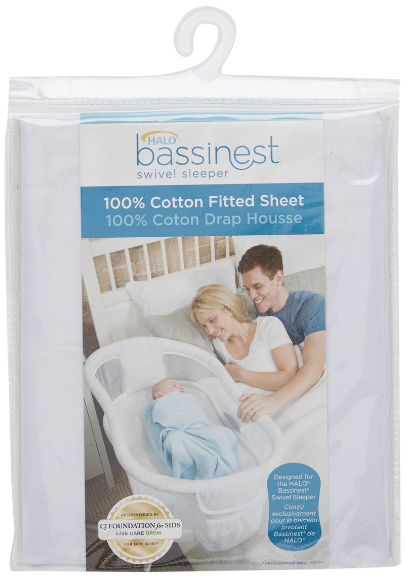 HALO - Bassinest Fitted Sheet - Cotton | White - Neutral