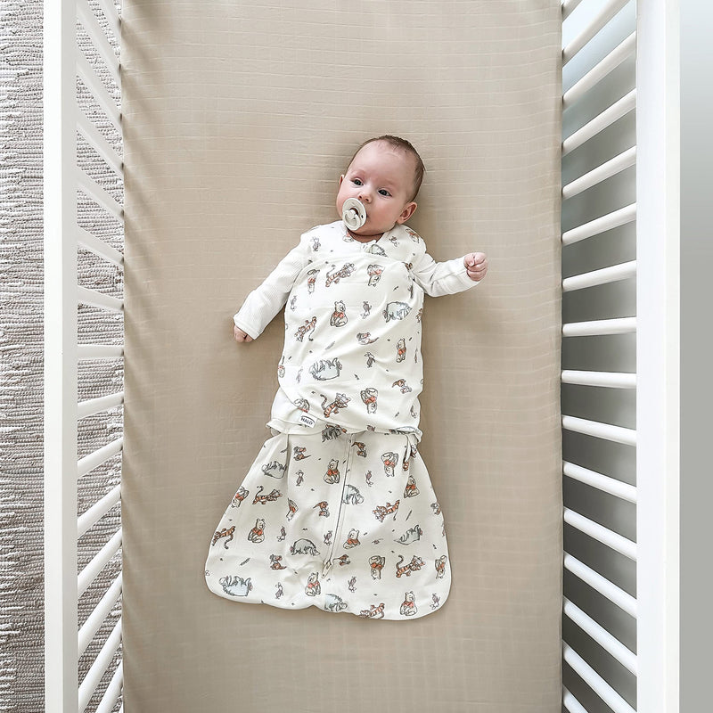 HALO - 100% Cotton Sleepsack Swaddle (1.5 TOG) Disney | Winnie Frolic - Neutral - Small