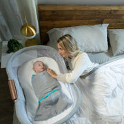HALO - Sleepsack Swaddle Ideal Temp (1.5 TOG) | Heather Grey/Aqua - Neutral -born