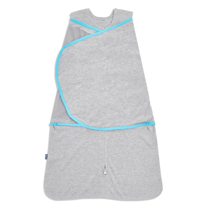 HALO - Sleepsack Swaddle Ideal Temp (1.5 TOG) | Heather Grey/Aqua - Neutral - Small