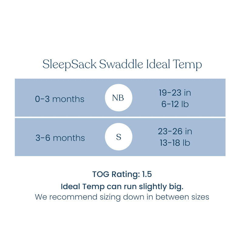 HALO - Sleepsack Swaddle Ideal Temp (1.5 TOG) | Heather Grey/Aqua - Neutral - Small