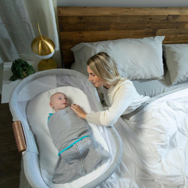 HALO - Sleepsack Swaddle Ideal Temp (1.5 TOG) | Heather Grey/Aqua - Neutral - Small