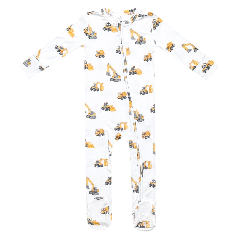 Copper Pearl - Dozer Bamboo Zip-up Footie Pajama (0-3 months)