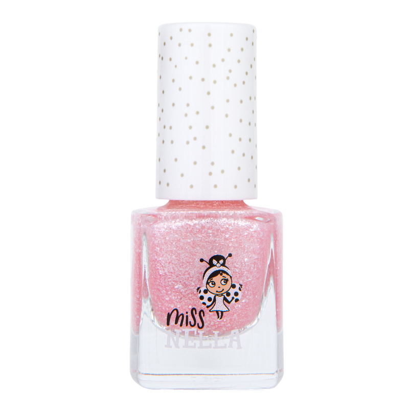 Miss Nella - Peel Off Nail Polish | Itsy Glitzy Hippo - Sparkly Pink