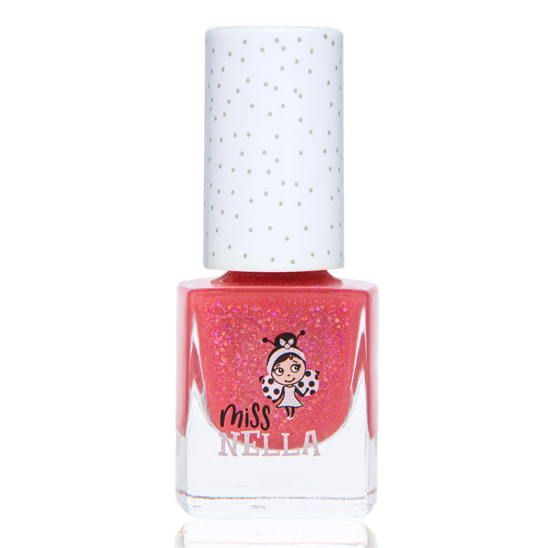 Miss Nella - Peel Off Nail Polish | Sugar Hugs - Glittery Pink