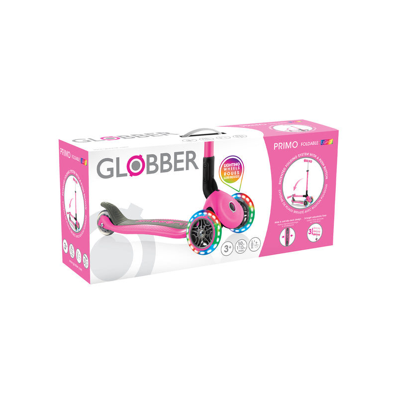 Globber - Primo Foldable With Lights | Deep Pink