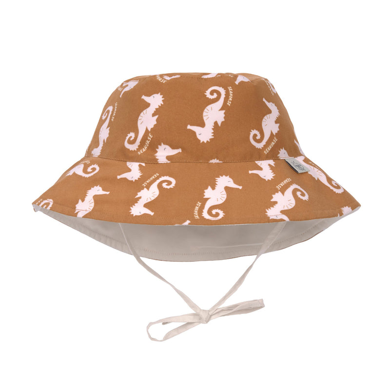 Lassig - Swimwear - Sun Protection Bucket Hat - Seahorse Caramel | 3 - 6 months