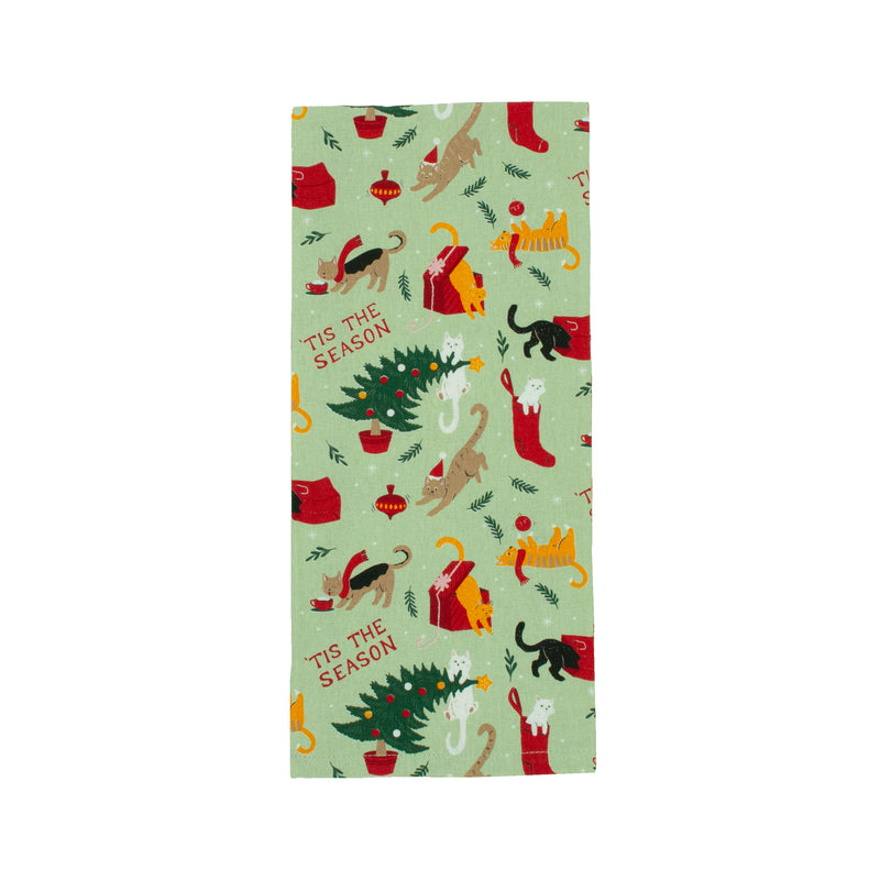 MU KITCHEN - Print Towel Festive Cats