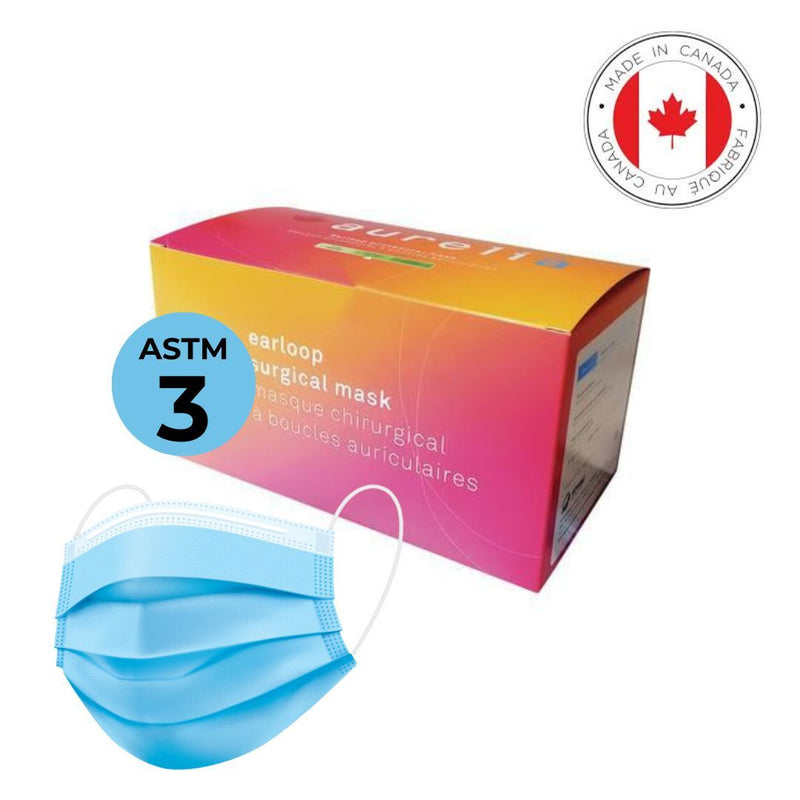 Aurelia - Disposable Procedural Blue Mask Level ASTM 3 (50-PACK)