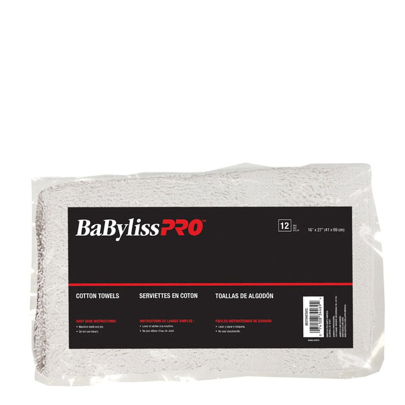 BaByliss - Towel Deluxe White gey Stripes (12-PACK)