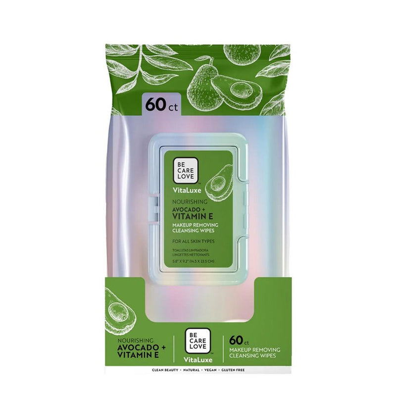 BCL Spa - Makeup Removing Cleansing Wipes Avocado + Vitamin E Vitaluxe (60-PACK)