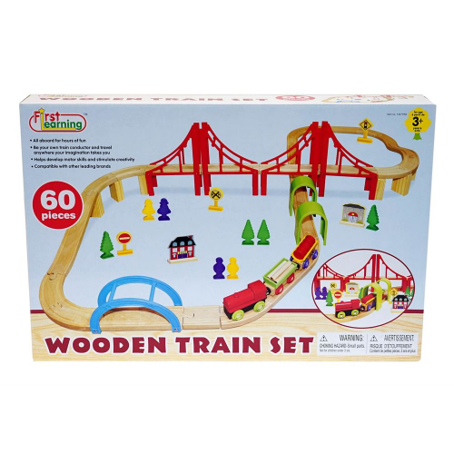 First Learning - Wooden Train Set 60-Piece