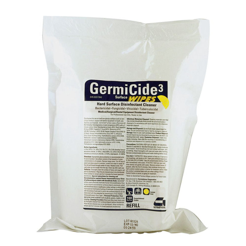 Germiphene - Germicide 3 - Disinfectant Wipes Refill (160-PACK)