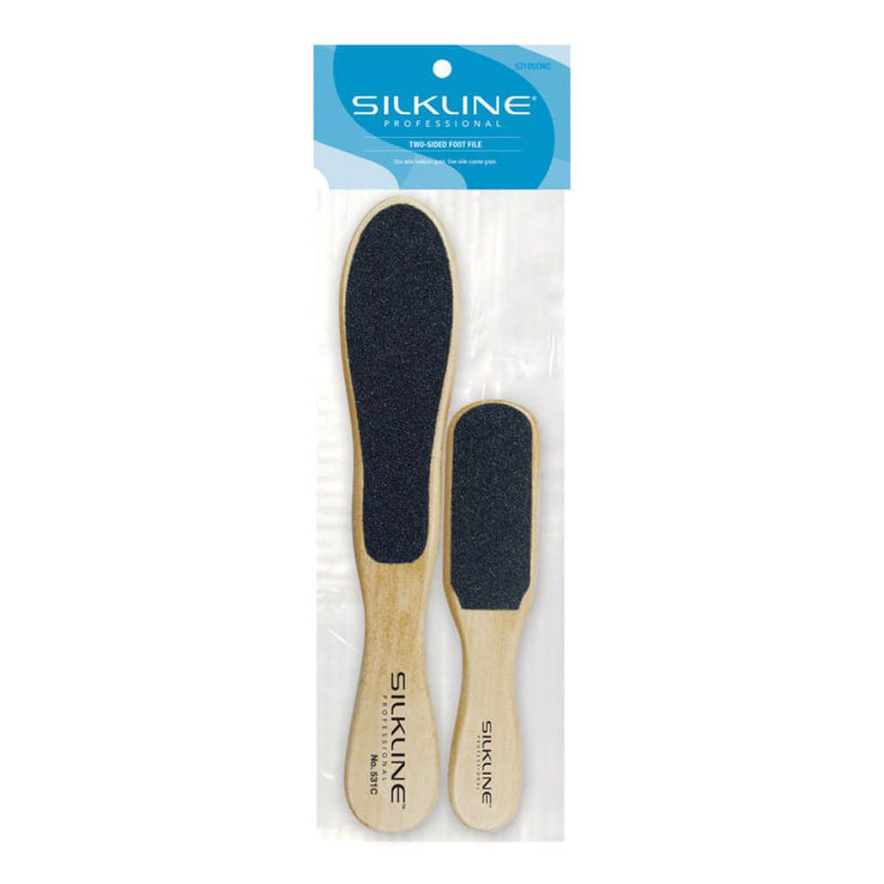 Silkline - Duo Two-Sided Foot Files with Oak Wood Handle (2-PACK)