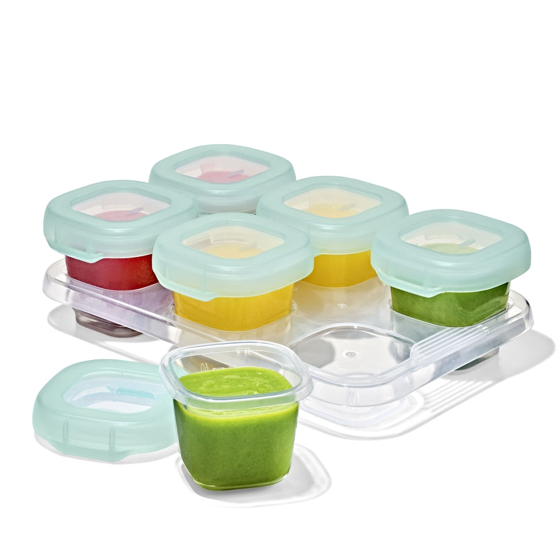 Oxo Tot - BABY BLOCKS SET OF 6 FOOD STORAGE CONTAINERS, 2 OZ - OPAL